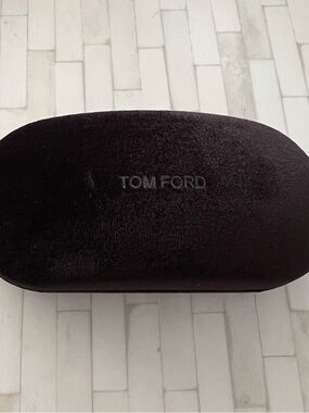 Tom Ford Chocolate Brown Velvet Sunglasses Case With Embossed Logo & Cloth New